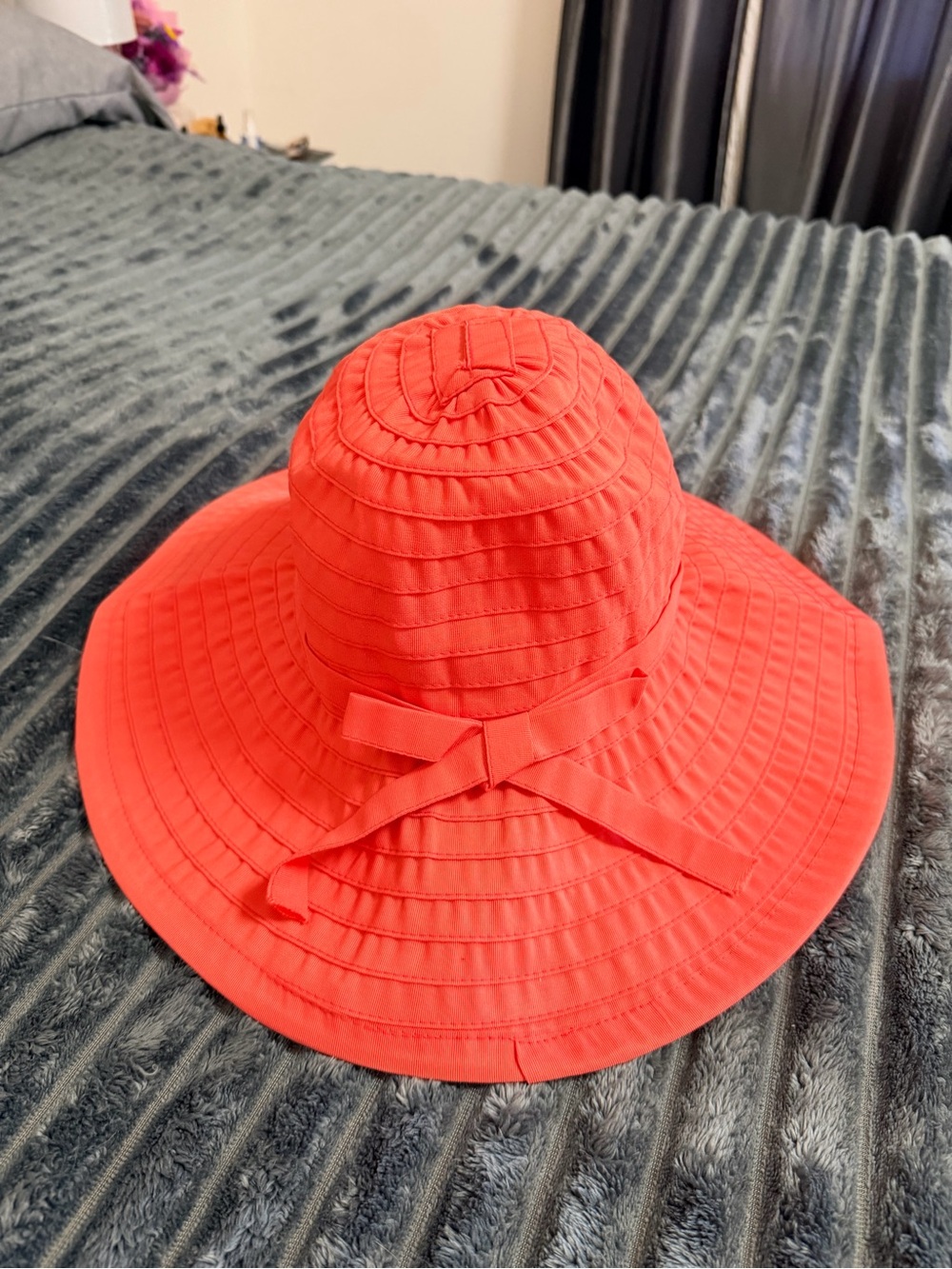 San Diego Hat Company Coral Wide-Brim Sun Hat with Bow